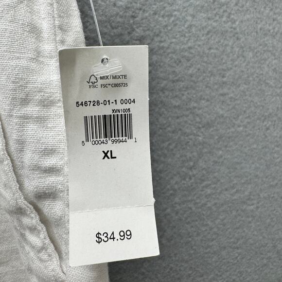 GAP Shorts Womens XL White Coastal Linen Rayon Elastic Waist COMFY 3" Inseam NEW - Picture 4 of 8